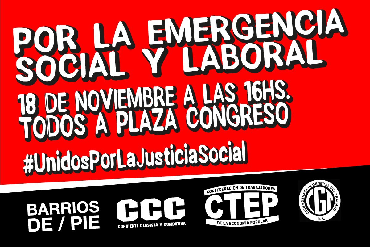 Resultado de imagen para marcha emergencia social cta cgt