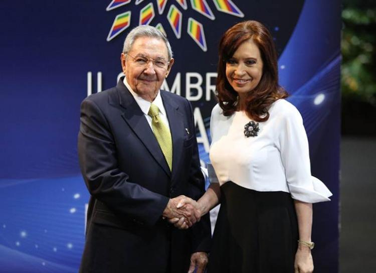 Castro y Fernández de Kirchner durante la CELAC.
