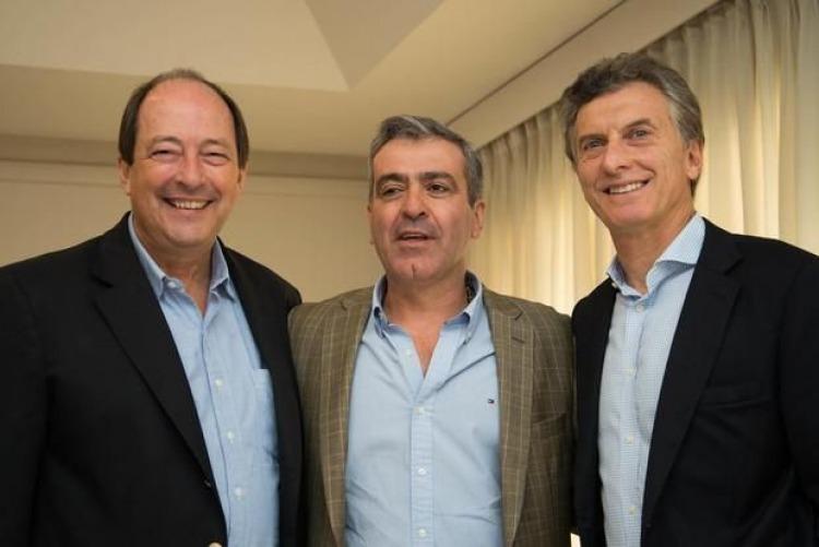 Ernesto Sanz, José Cano y Mauricio Macri