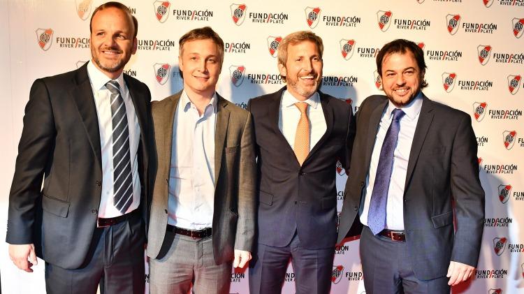 Fernando De Andreis, Rogelio Frigerio y Valentín Díaz Gilligan en la cena solidaria de River