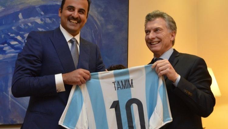 Mauricio Macri y el Emir de Qatar Sheik Tamim bin Hamad Al Thani,