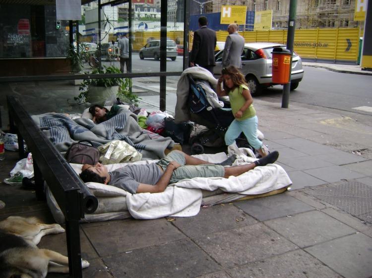 Familias en la calle