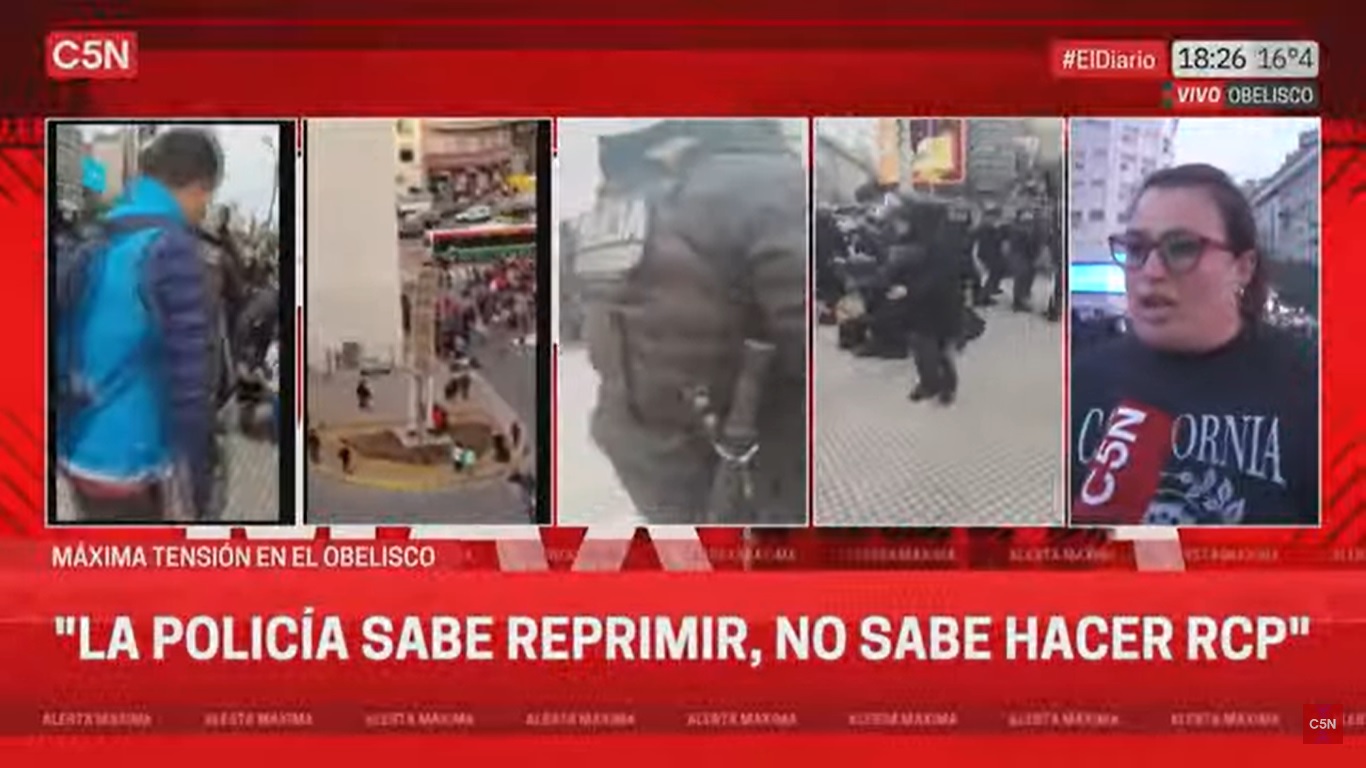 Grave: murió un hombre tras ser reprimido por la Policía de CABA en el Obelisco