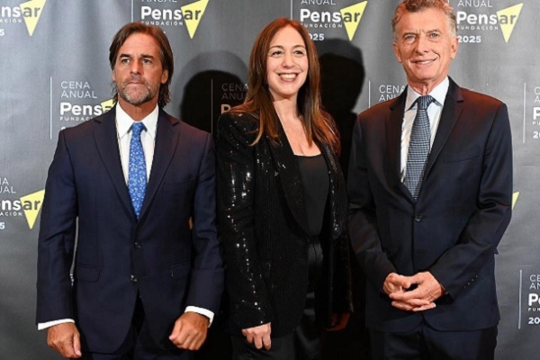 Vidal encabezó cena de la Fundación Pensar con Macri y Lacalle Pou como figuras