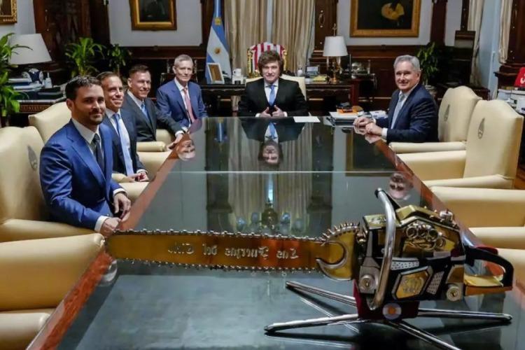 Peter Thiel junto a Javier Milei en Casa Rosada.