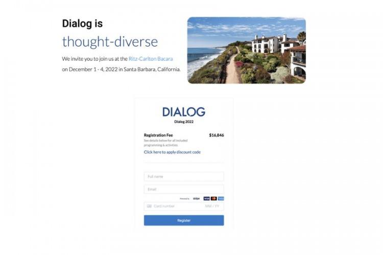 Invitación a participar de la reunión de Dialog, en 2022.