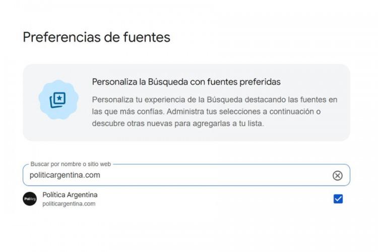 As&iacute; queda "Pol&iacute;tica Argentina" agregada correctamente como fuente.