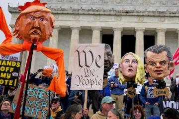 Foto de "No Kings": protestas contra Trump impulsan el voto anticipado en EEUU