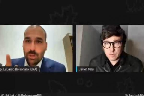 El hijo de Bolsonaro comparó a Milei con su padre y auguró que "puede ...
