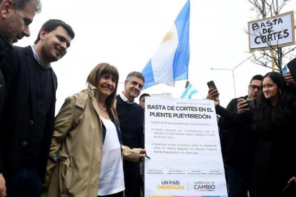 Bullrich se mostró con Jorge Macri y prometió "medidas concretas" contra los piquetes