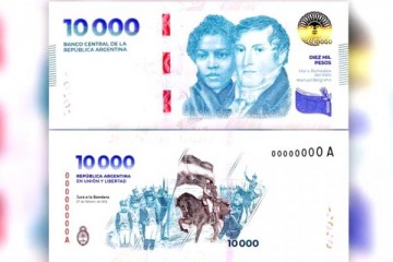 Comenzaron a circular los nuevos billetes de 10.000 pesos