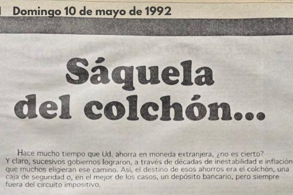 Las medidas de Caputo revivieron a un panfleto menemista: "Saquela del colchón..."