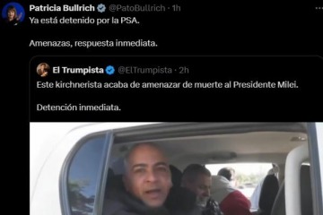 Bullrich aseguró que un militante que amenazó a Milei ya está detenido