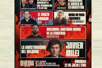 Milei encabeza el Derecha Fest y lleva su ofensiva cultural a Córdoba con un polémico line-up