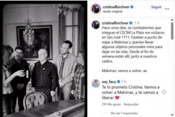 "Malvinas: vamos a volver, subrayó Cristina tras la visita de los integrantes del CECIM La Plata