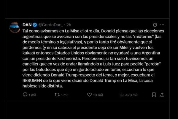 El Gordo Dan salió a explicar la amenaza de Trump y expuso la confusión del mundo libertario