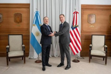Foto de Santilli recibi a Lamelas a la espera de la firma del acuerdo comercial con EEUU