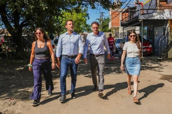 Julián Álvarez y Gabriel Katopodis supervisaron los avances de las obras hidráulicas en Villa Jardín