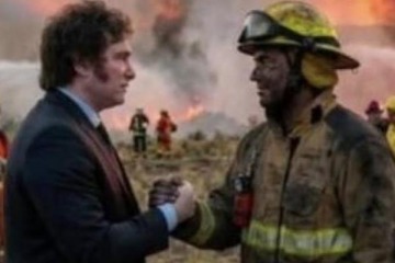 Villarruel viaj&oacute; a la zona de los incendios y dej&oacute; en evidencia a Milei, que apel&oacute; a una foto hecha con IA