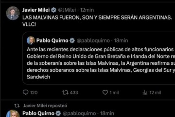 Milei retuite&oacute; un mensaje de Quirno en medio de las sospechas sobre el reemplazo de Adorni