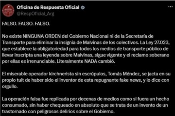 Esc&aacute;ndalo por los stickers de Malvinas: el Gobierno neg&oacute; haber ordenado retirarlos del transporte p&uacute;blico